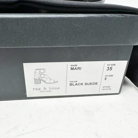 RAG & BONE Mari Sandals in Black Suede NWT in Size 5 - Picture 5 of 10